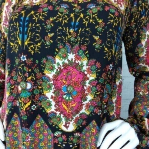 Show Me Your Mumu Boho Mini Shift Dress Black Size Small - Picture 2 of 6